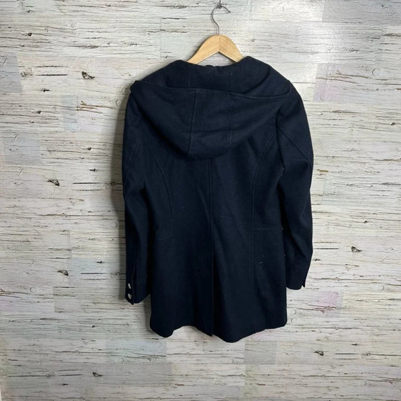 Michael Kors blue gold jacket pea coat  with hood size small - Picture 8 of 8